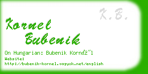 kornel bubenik business card